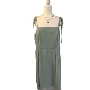DB Studio Sage Green Tie Strap Chiffon Midi Dress Flowy Bridesmaid 18
